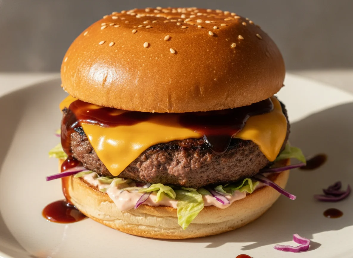 Hamburguesa con salsa Teriyaki photo