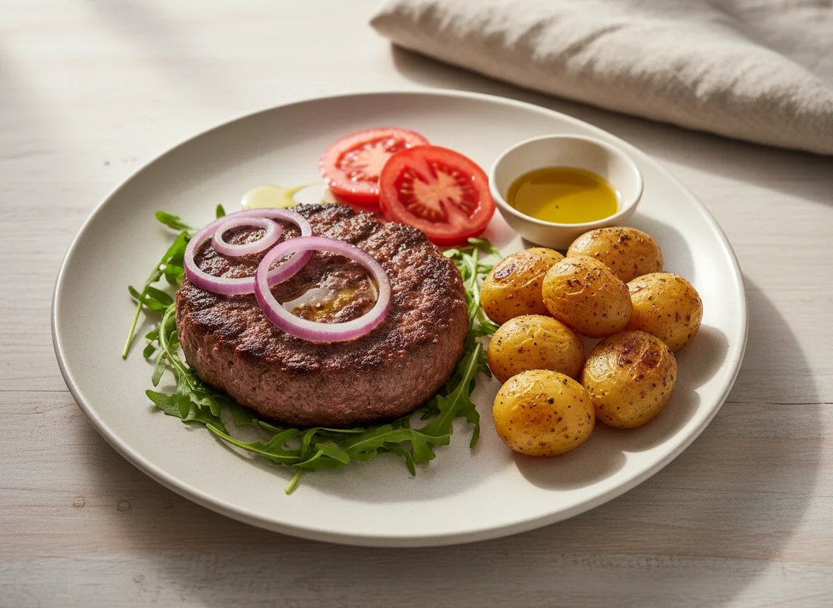 Hamburguesa de carne 99% carne magra photo