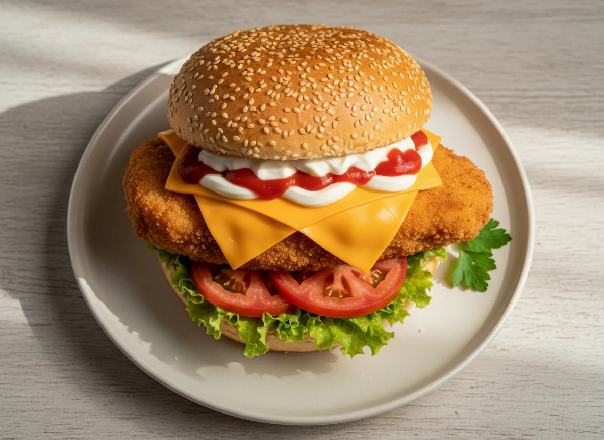 Hamburguesa de pollo photo