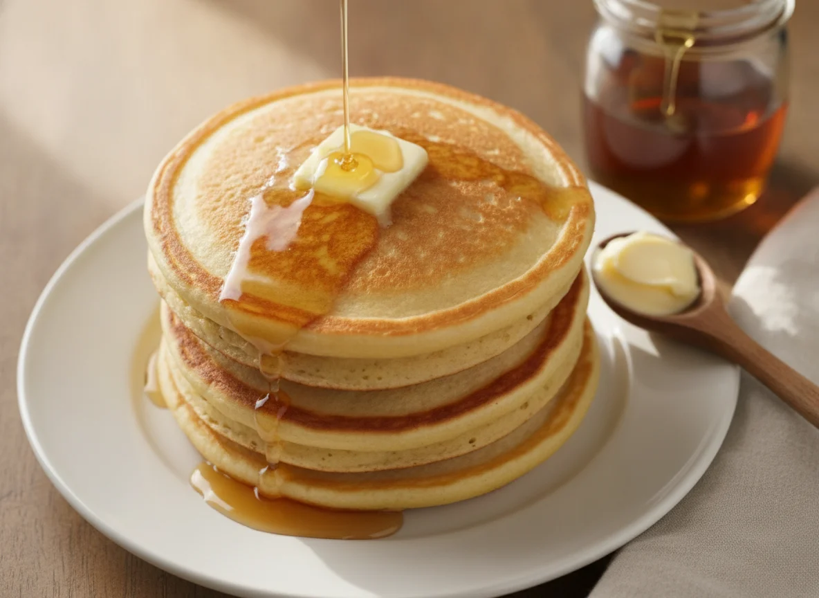 Hot cakes con mantequilla y miel photo