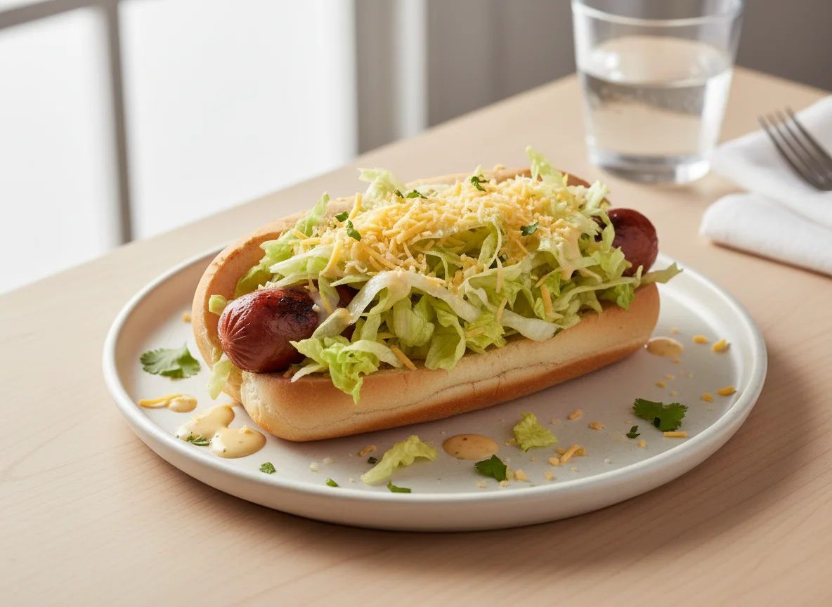 Hot dog con ensalada photo