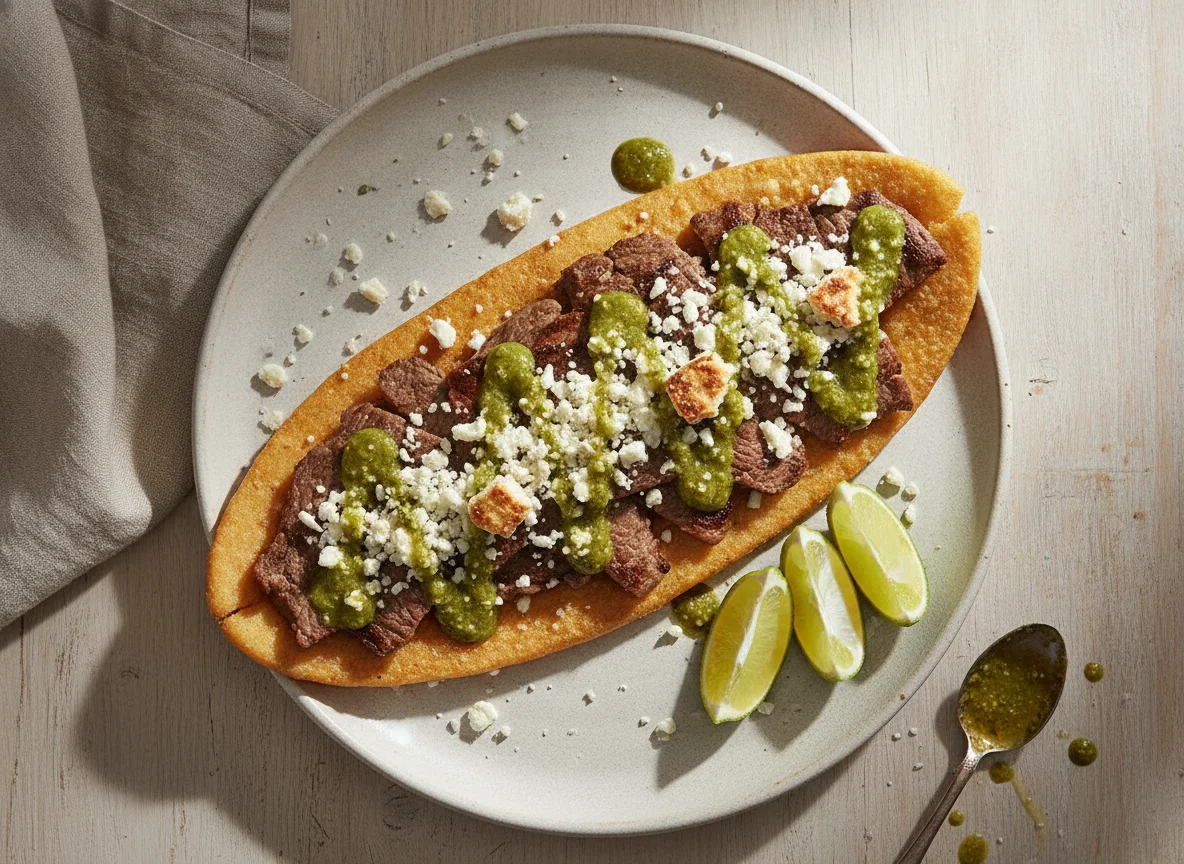 Huarache de bistec con queso photo