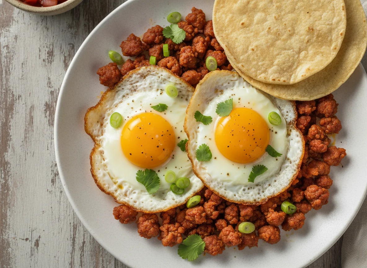 Huevos con chorizo photo