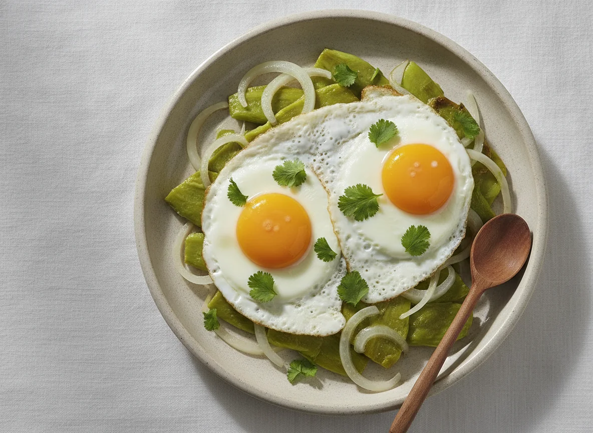 Huevos con nopales photo