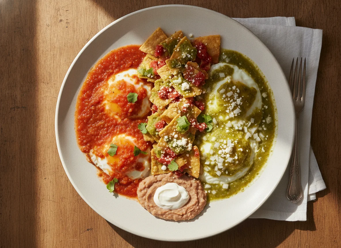 Huevos Divorciados con Chilaquiles photo