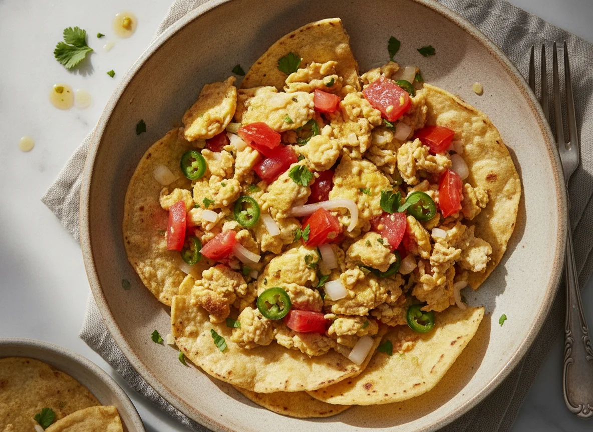 Huevos picados con tortilla photo