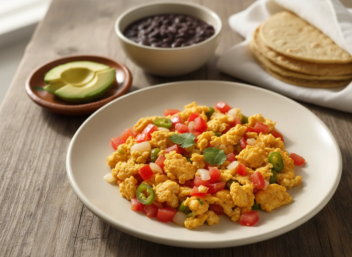 Huevos revueltos a la mexicana photo