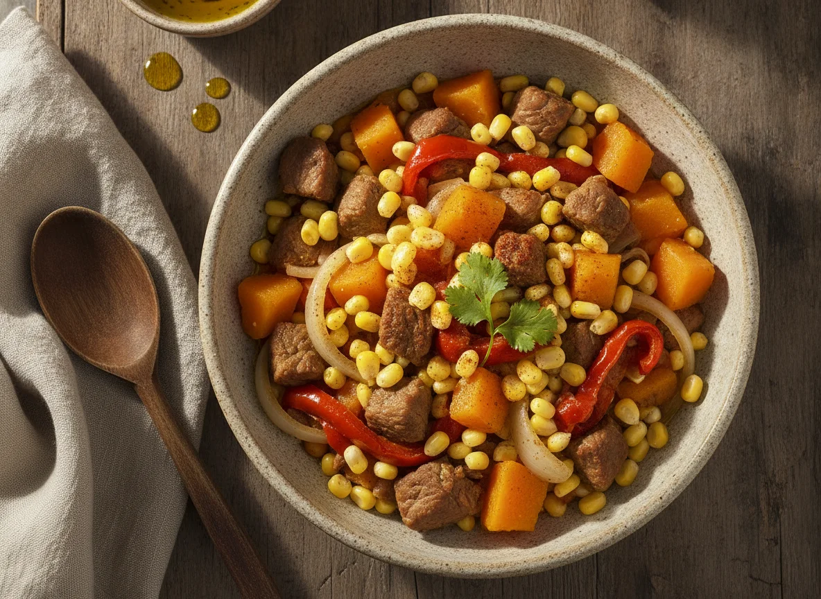 Humita de olla con carne photo
