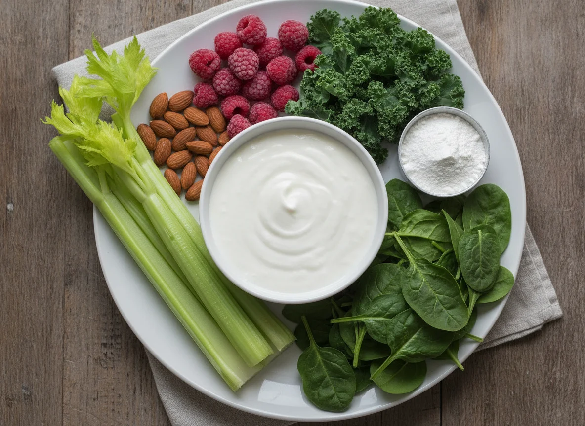 Ingredientes para batido con kéfir photo