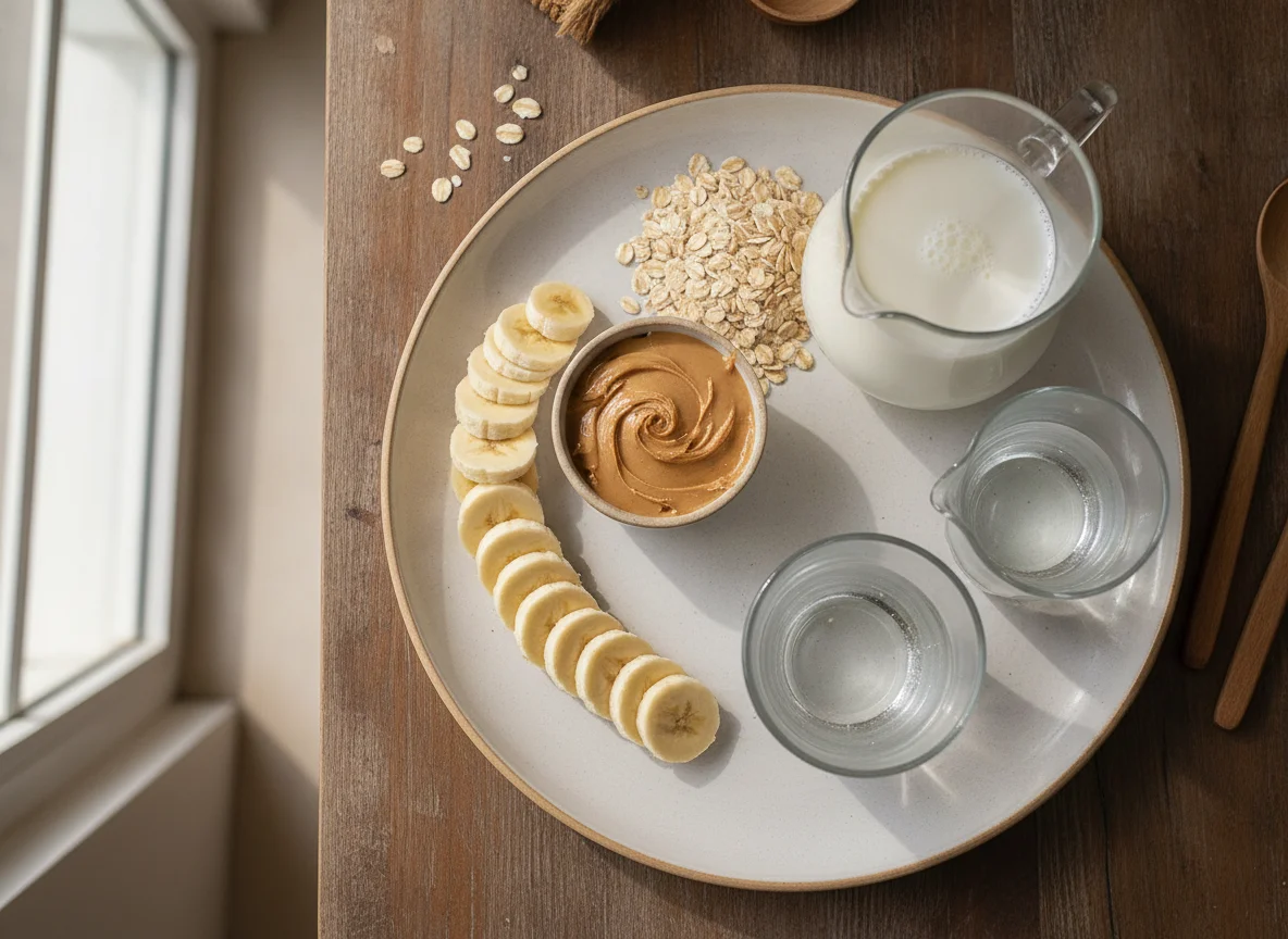 Ingredientes para batido de proteínas photo