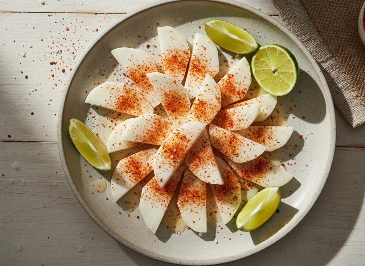 Jícama con chile y limón photo