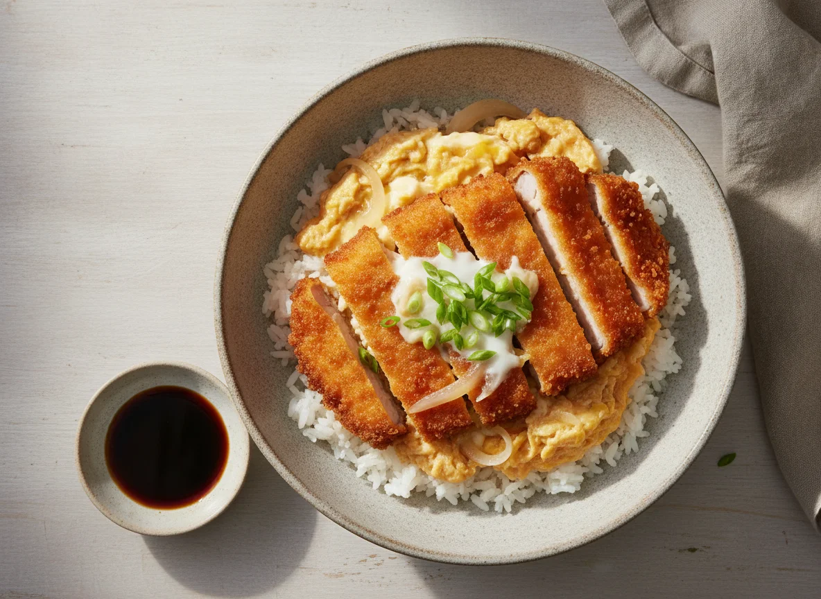 Katsudon o Bowl de Arroz con Cerdo y Huevo photo