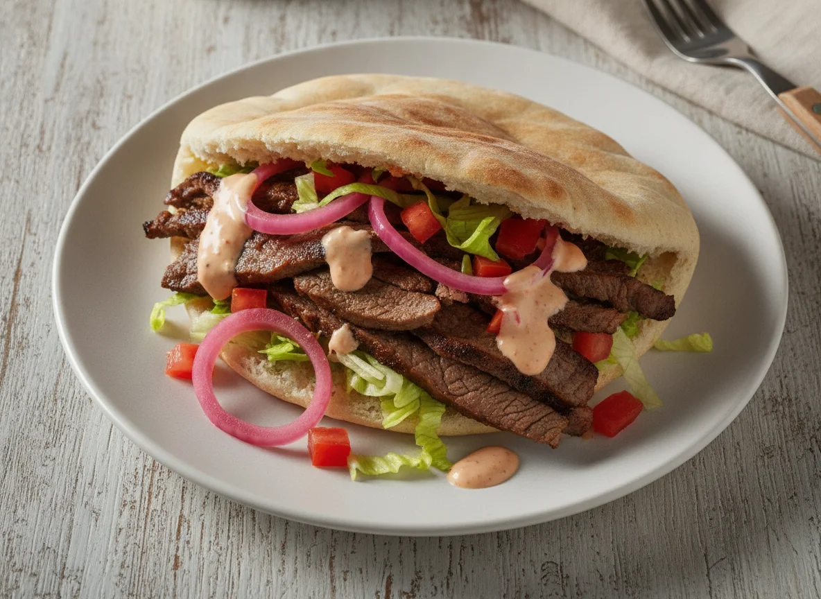Kebab en pan pita photo