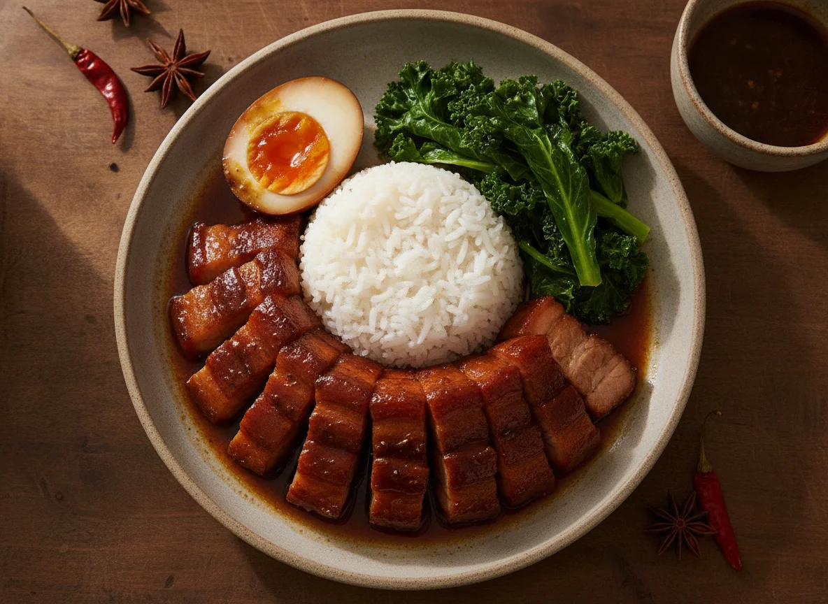 Khao Kha Moo (Cerdo estofado con arroz) photo