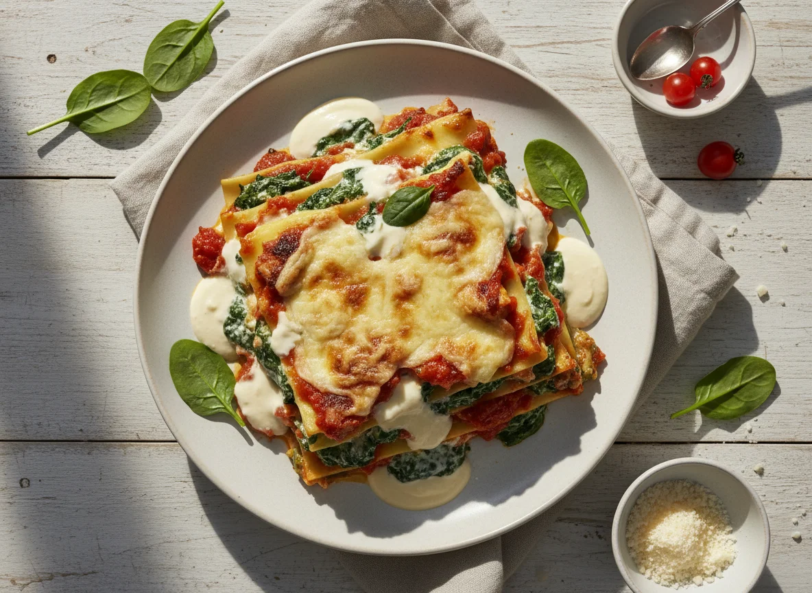Lasagna de espinaca y ricota photo