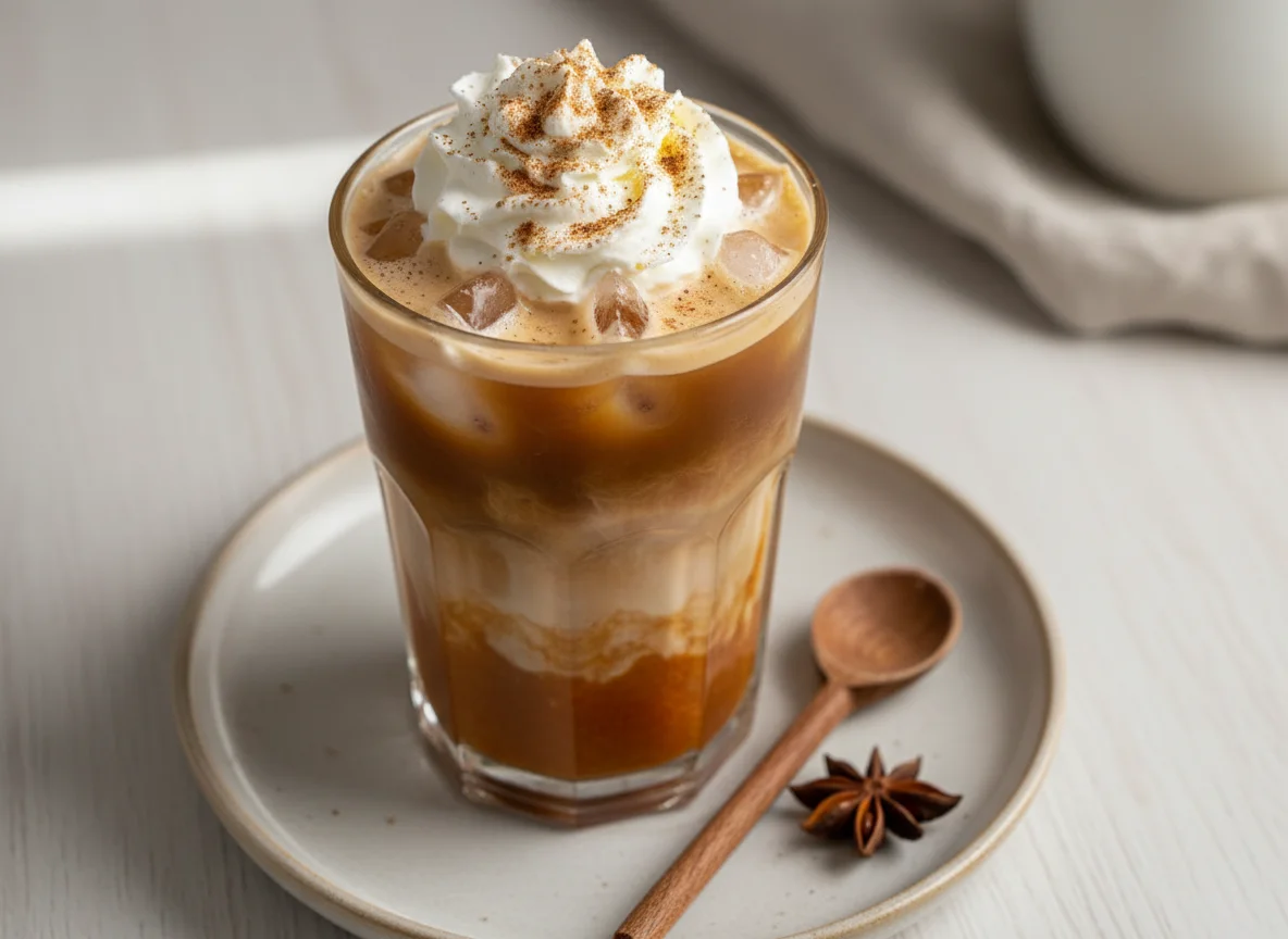Latte helado de calabaza con especias photo