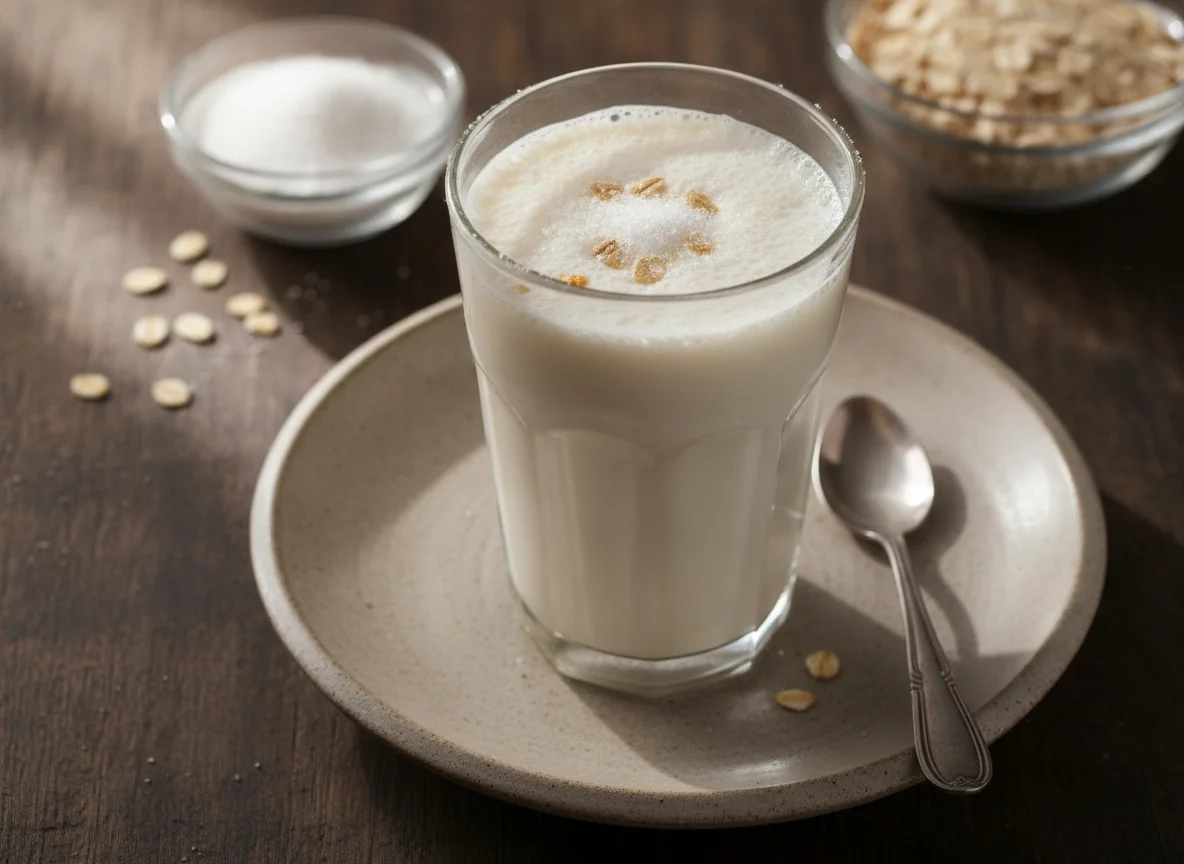 Licuado de avena con leche photo