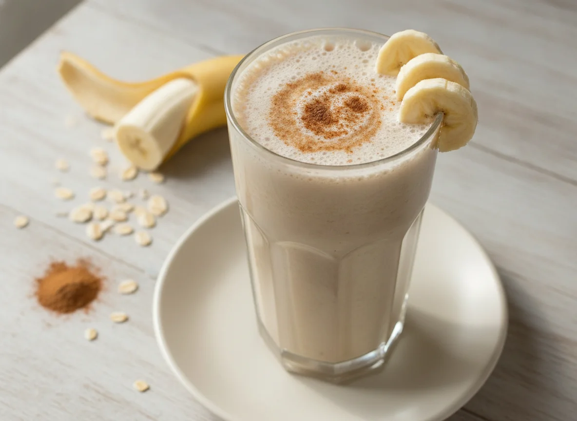 Licuado de avena con plátano photo