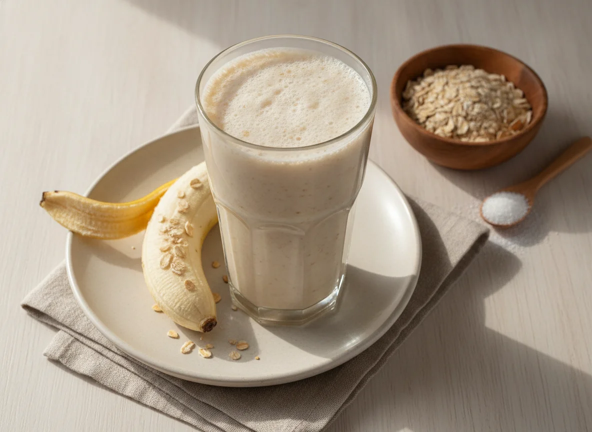 Licuado de plátano con avena photo