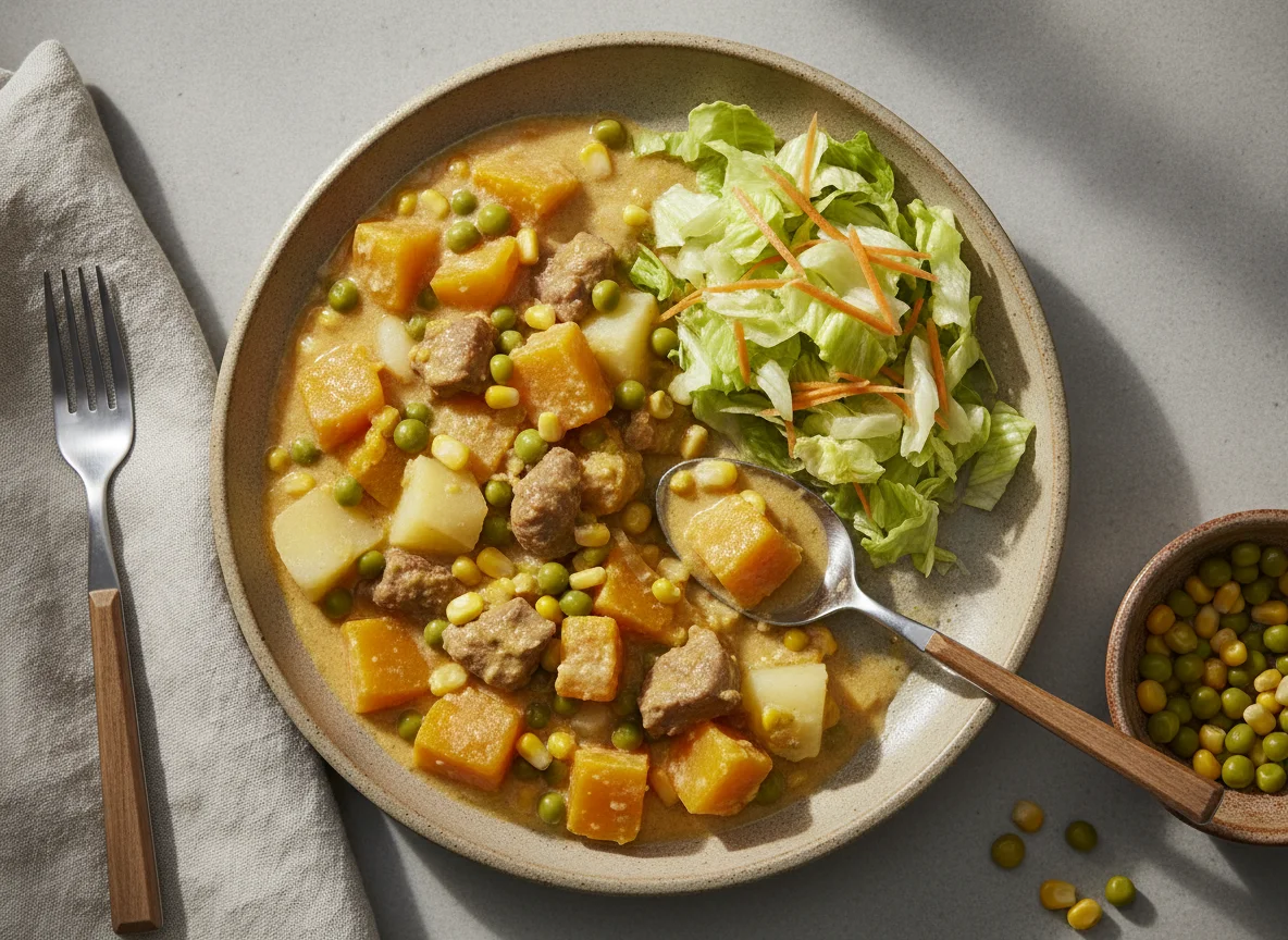 Locro de zapallo con ensalada photo