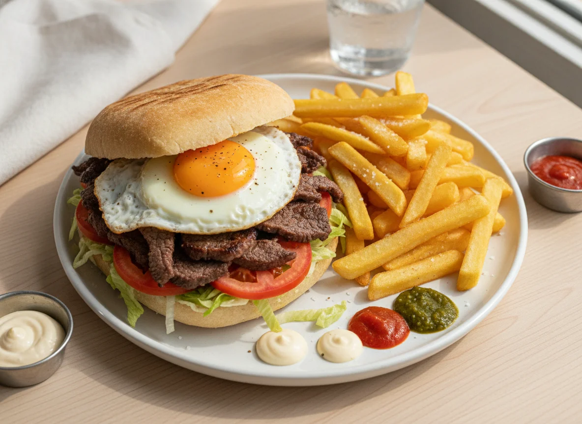 Lomito árabe con papas fritas photo