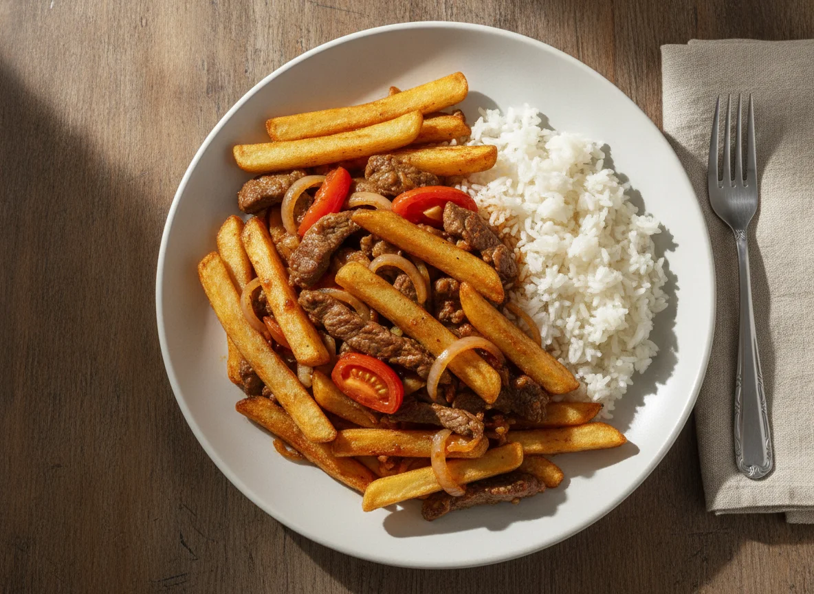 Lomo Saltado con Arroz Blanco photo