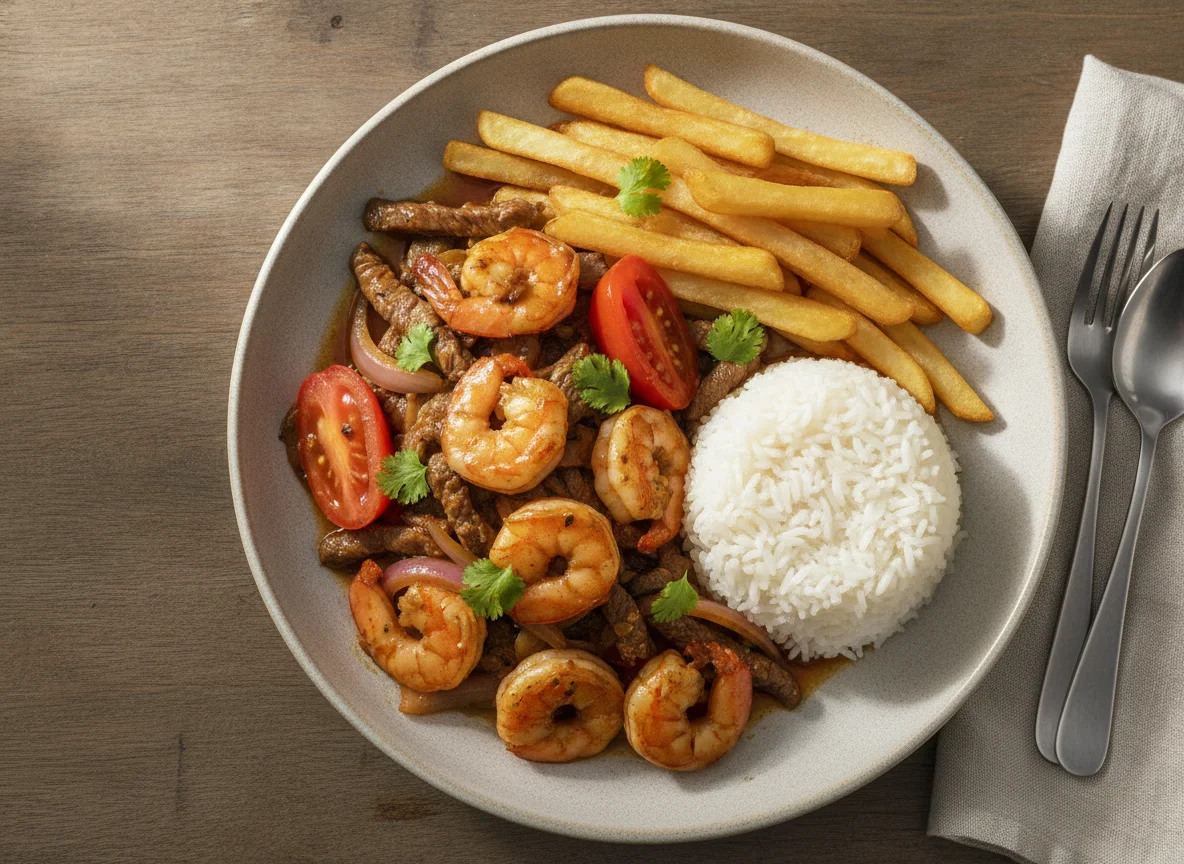 Lomo Saltado con Camarones photo
