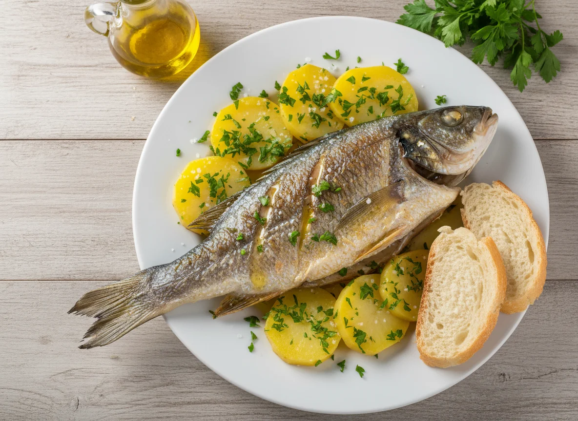 lubina al horno photo