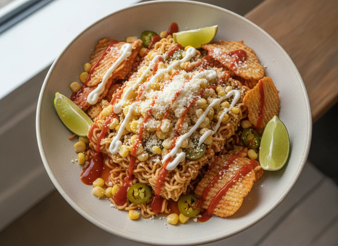 Maruchan con esquites y Tostilocos photo