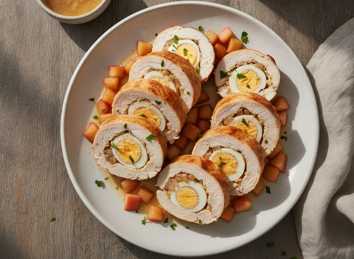 Matambre de pollo con manzana photo