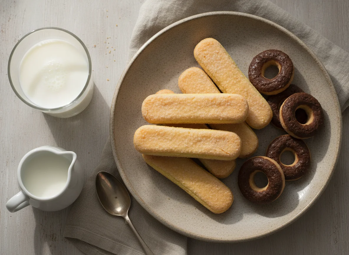 Merienda de galletas y leche photo