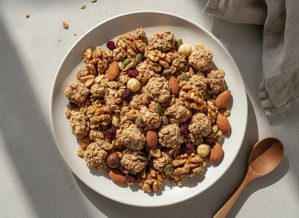 Mezcla de frutos secos y cereales photo