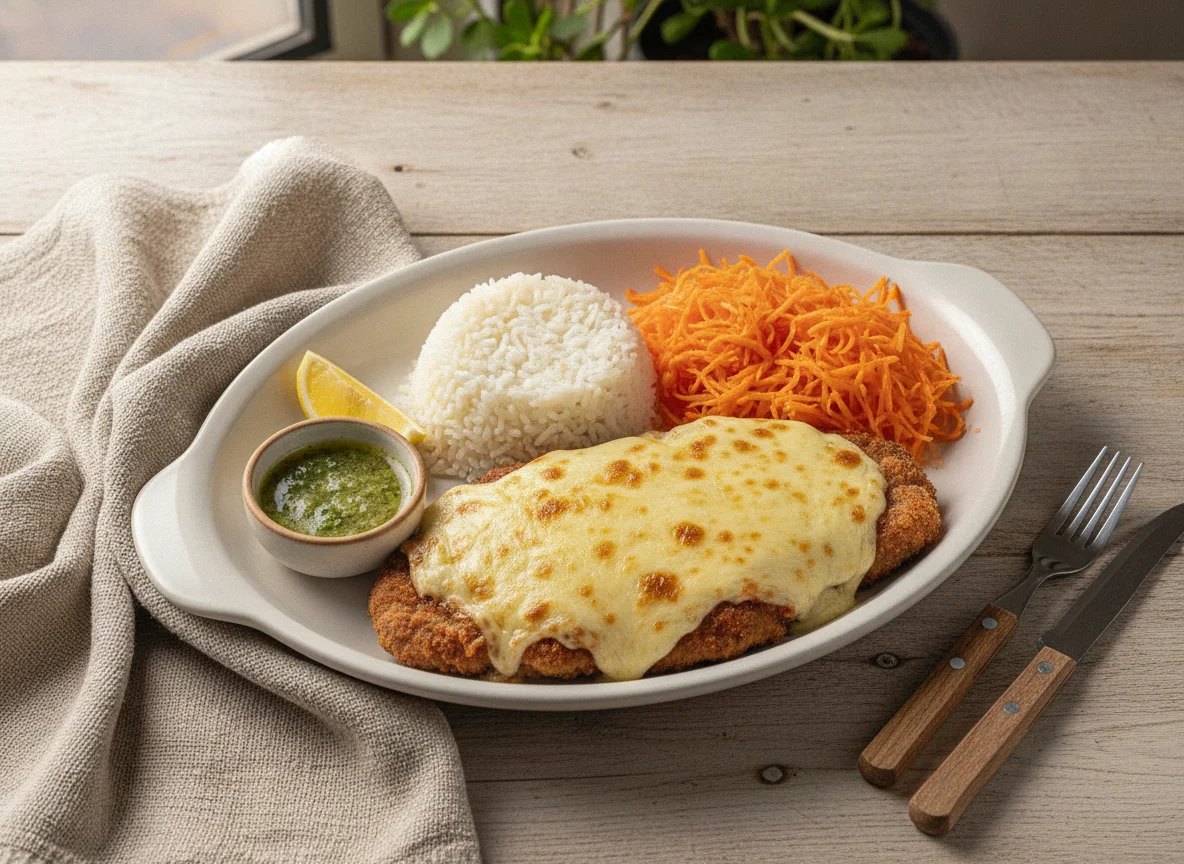 Milanesa con arroz y zanahoria photo