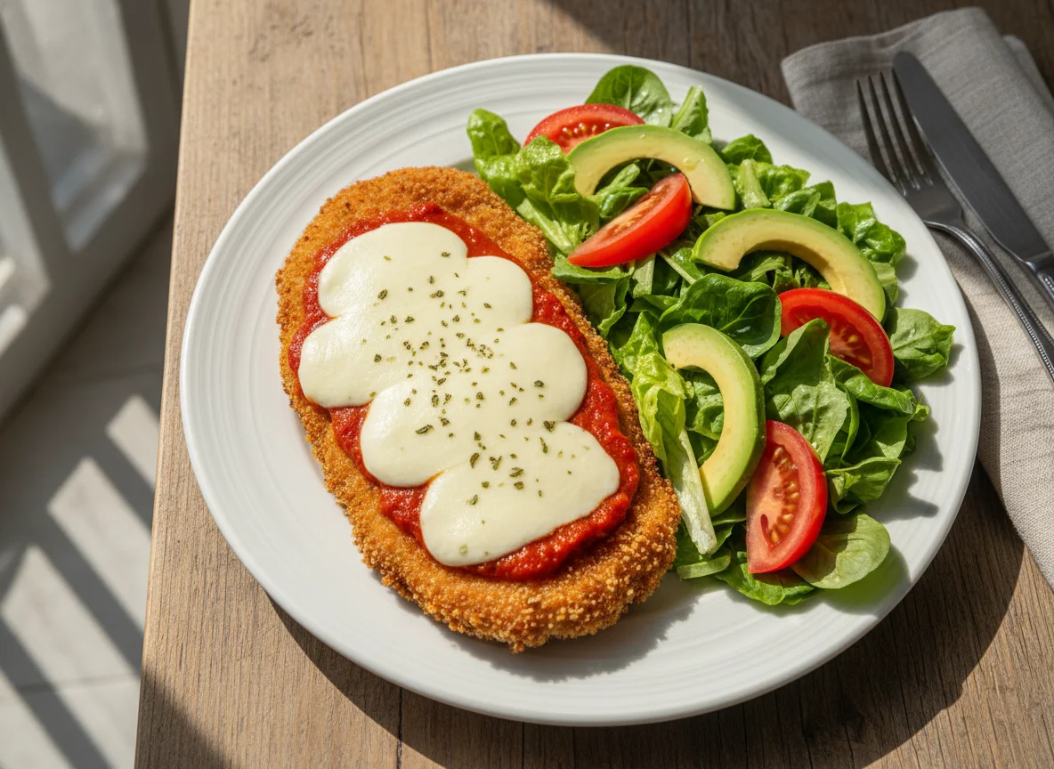 Milanesa napolitana con ensalada photo