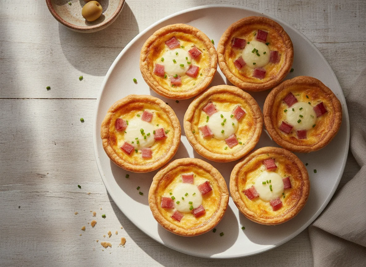 Mini quiche de jamón y queso photo