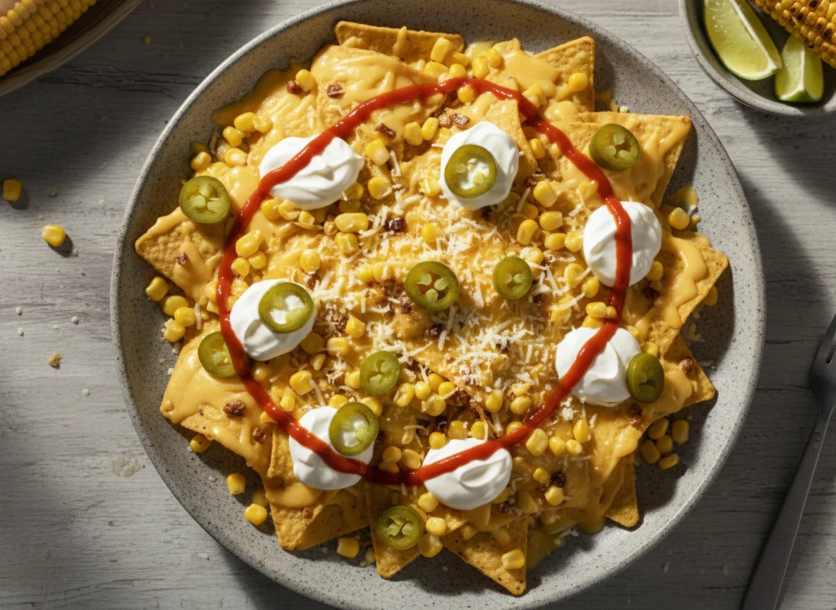 Nachos con jalapeños y salsas photo