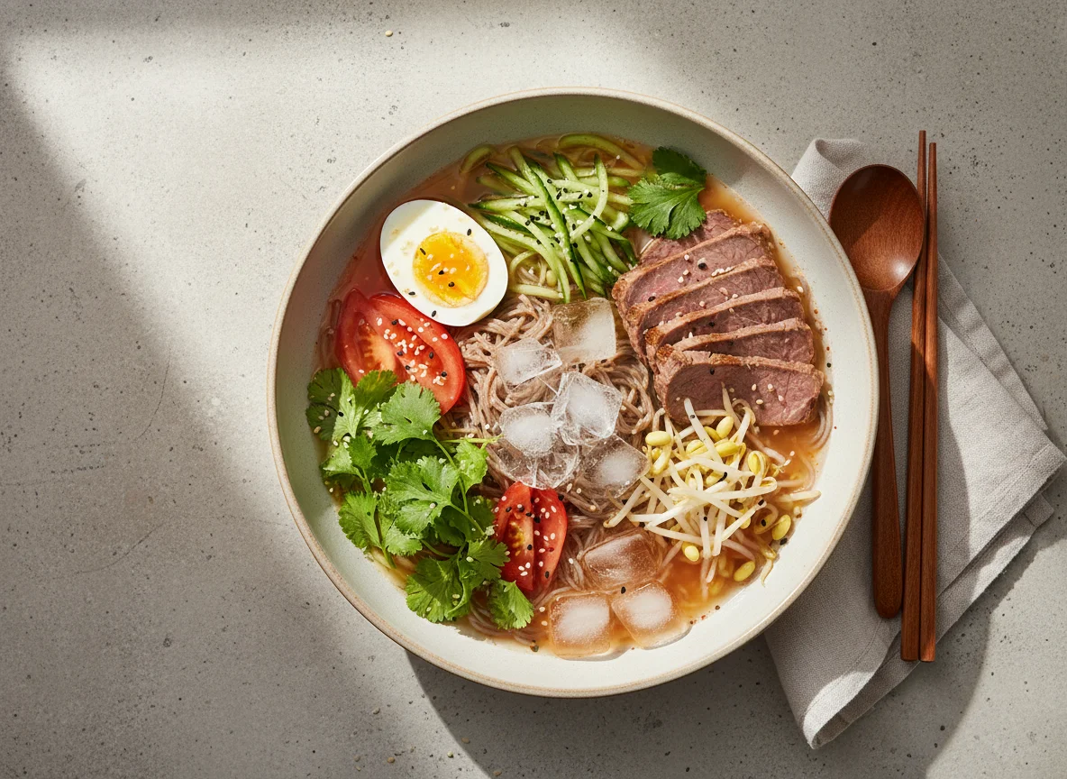 Naengmyeon (fideos fríos coreanos) photo