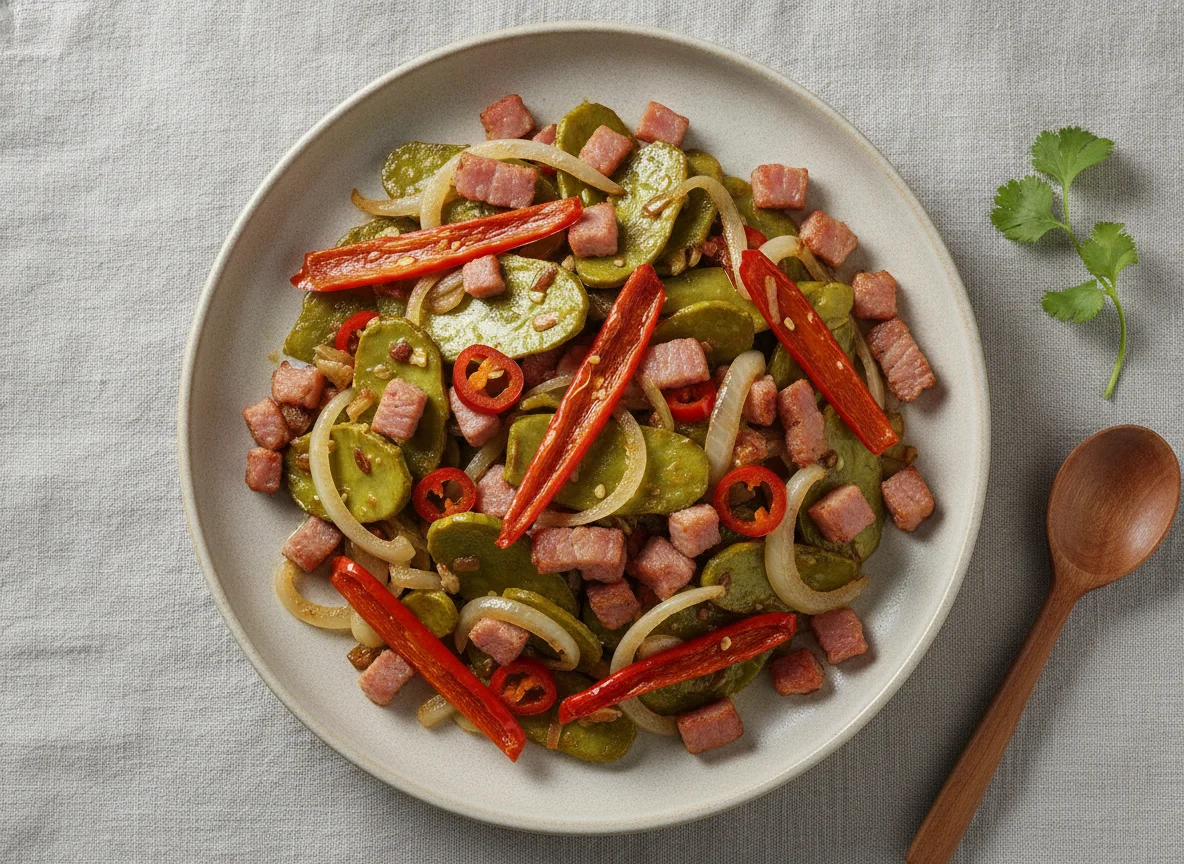 Nopales con jamón y chile photo