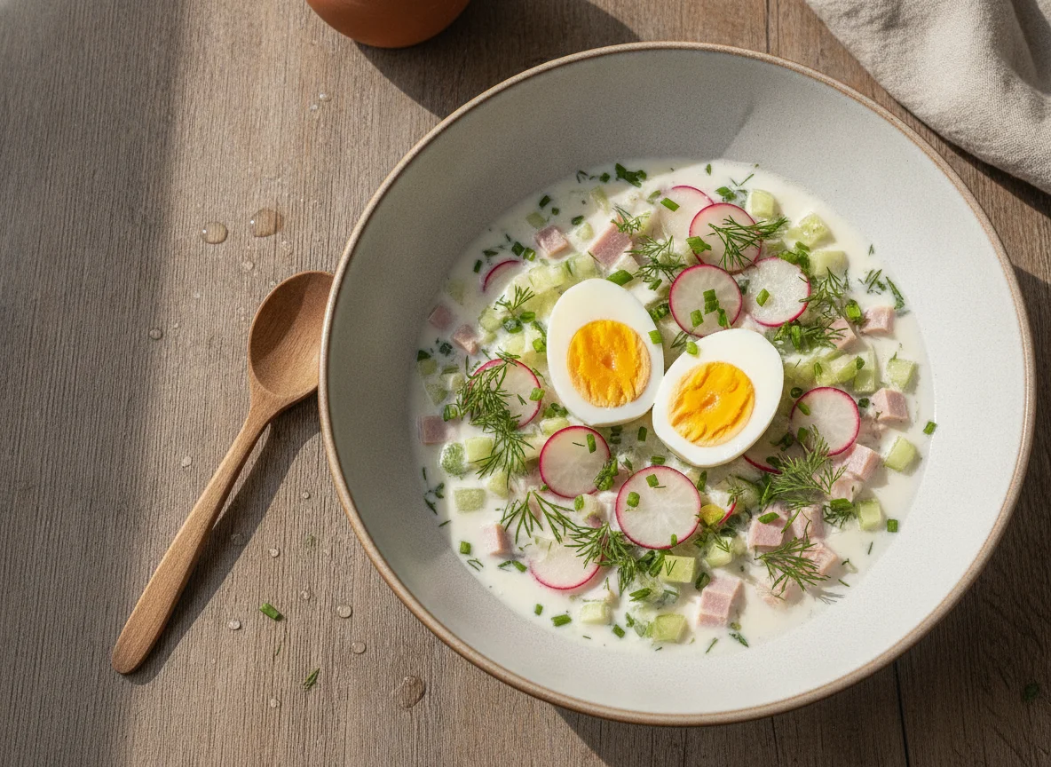 Okroshka (Sopa fría de kéfir y verduras) photo