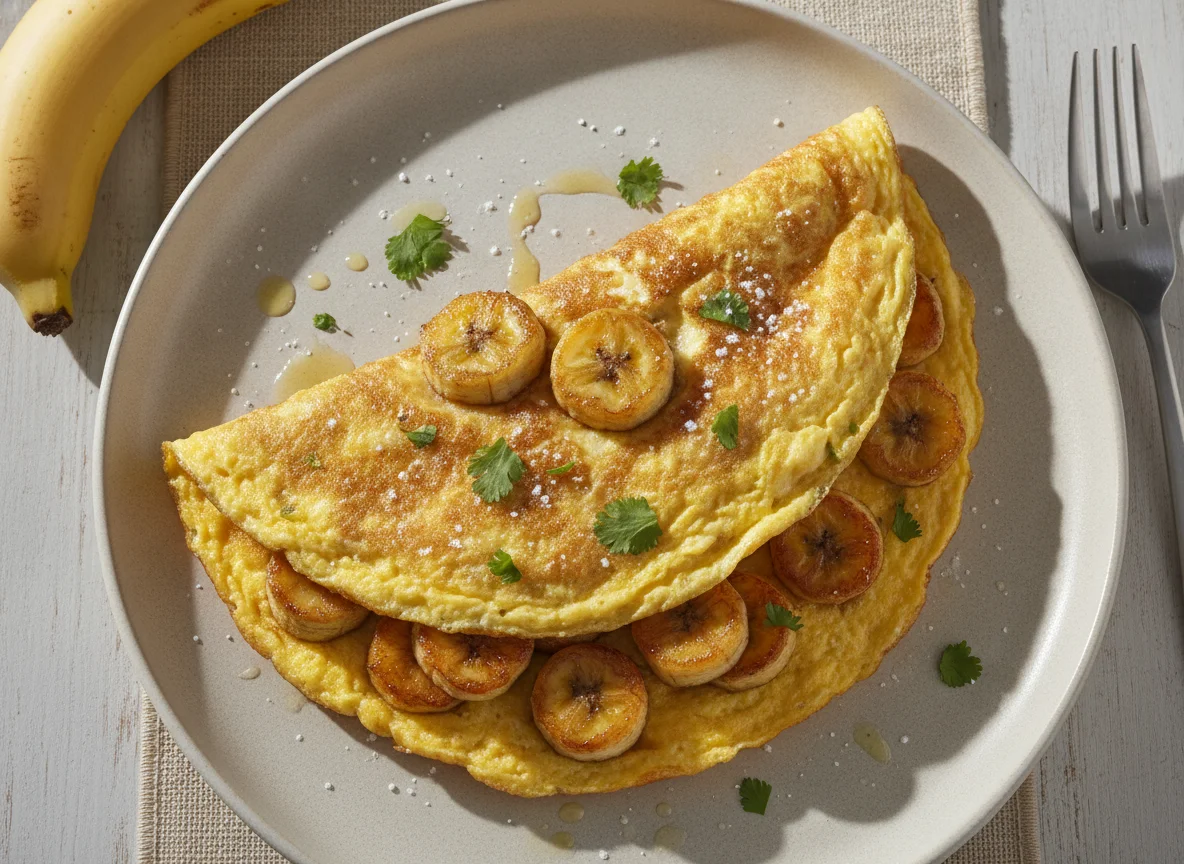 Omelette con banana photo