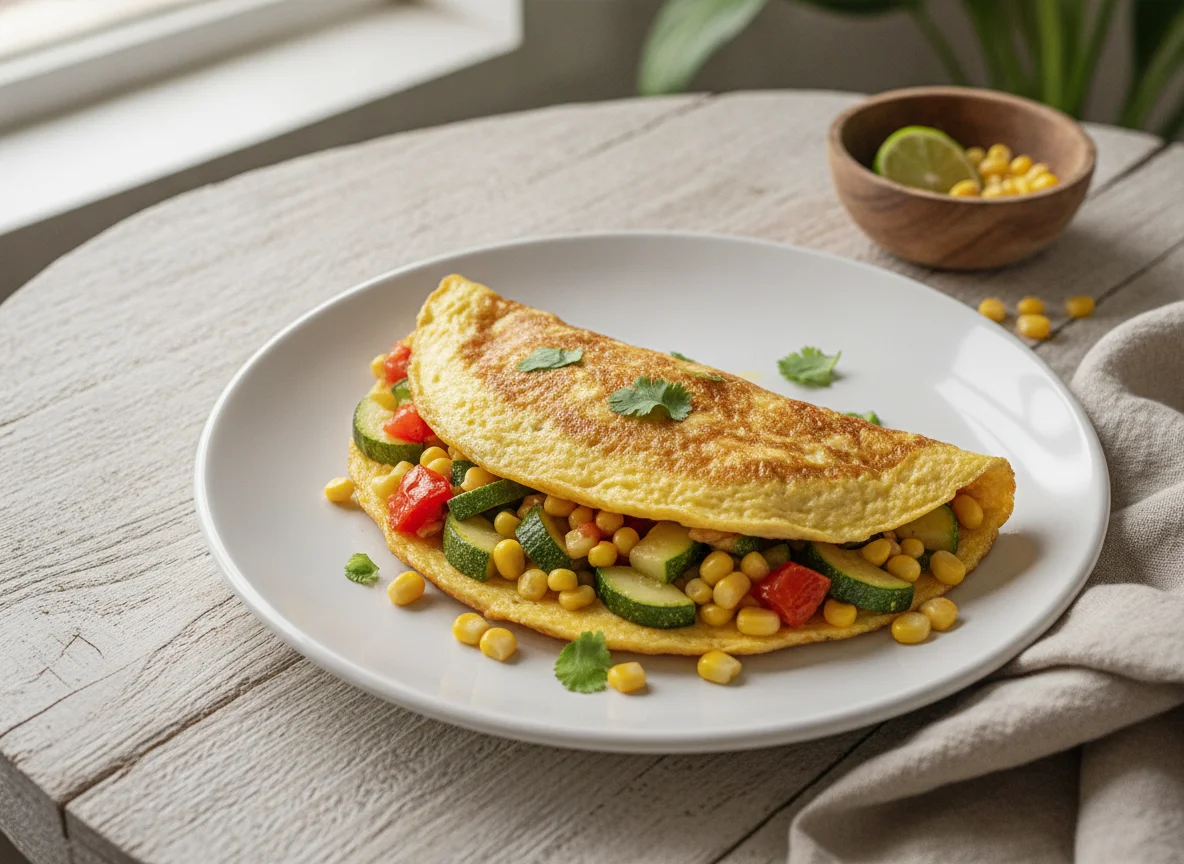 Omelette con calabacitas y elote photo