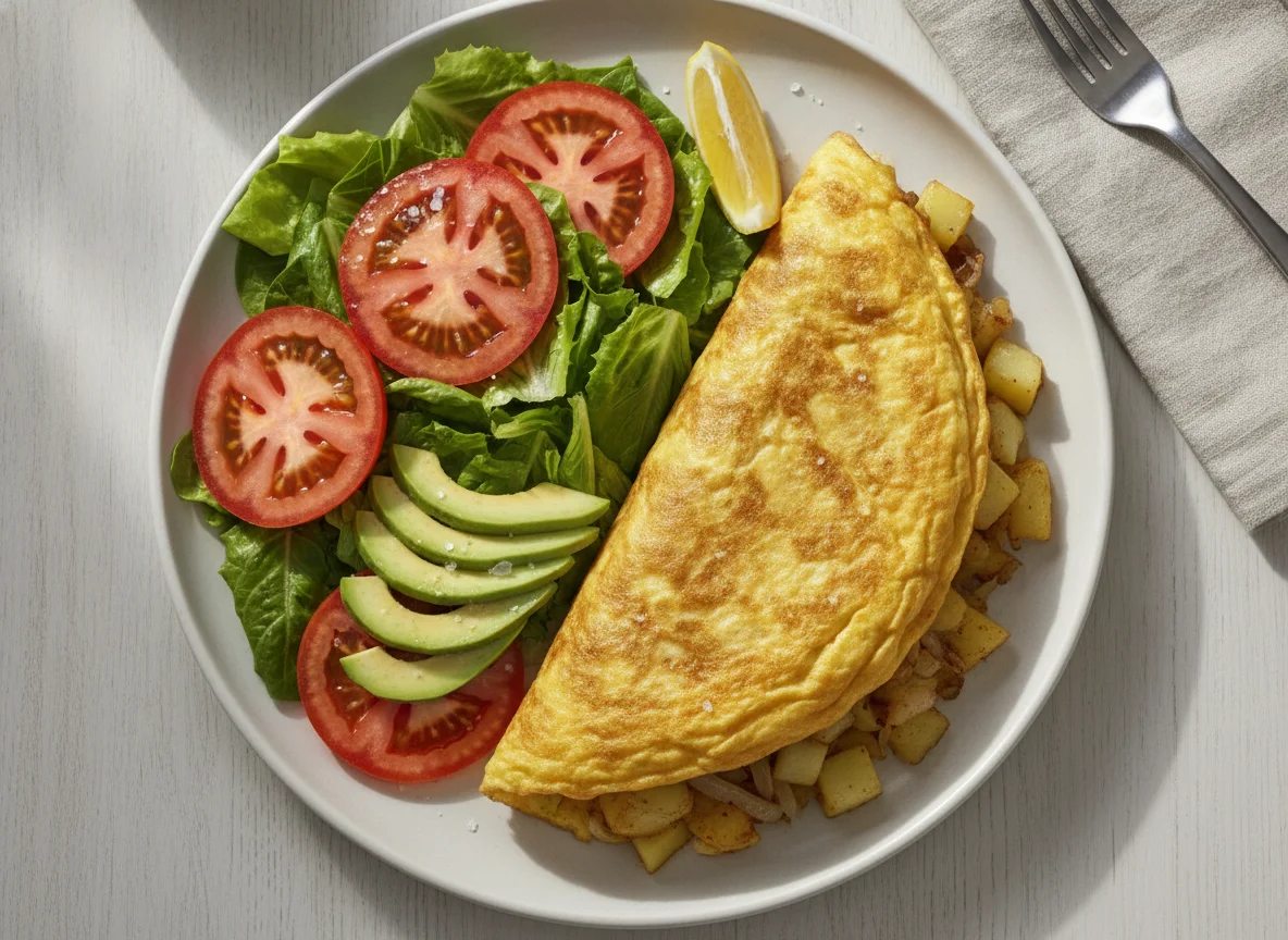 Omelette con ensalada photo