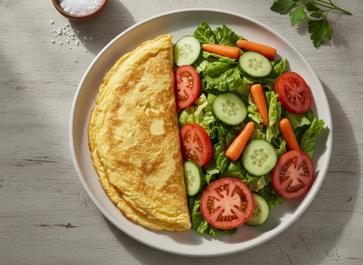 Omelette con ensalada mixta photo