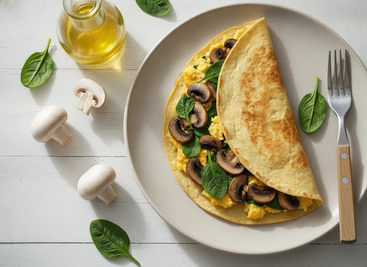 Omelette con tortilla de harina photo