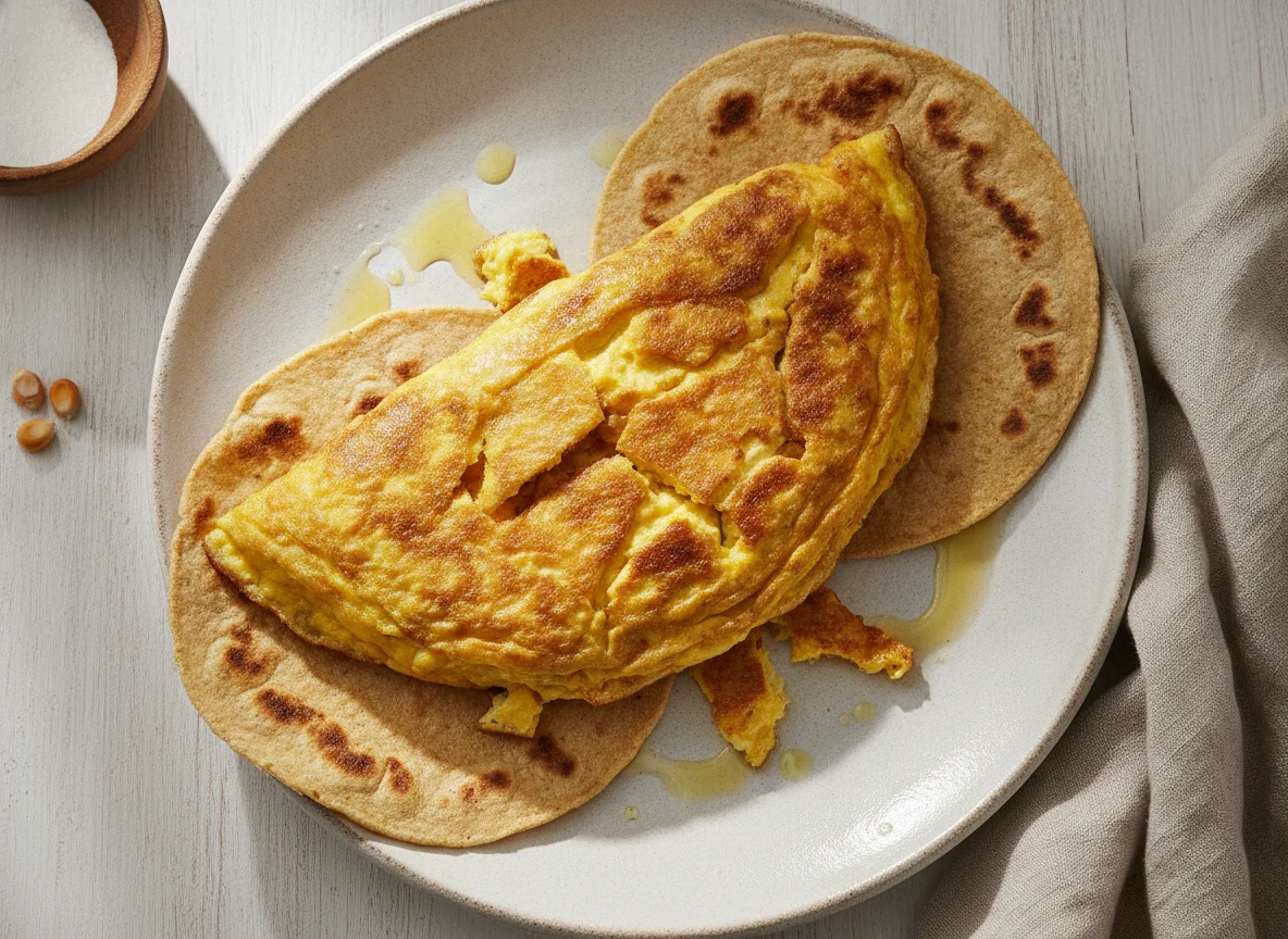 Omelette con tortillas de maíz photo