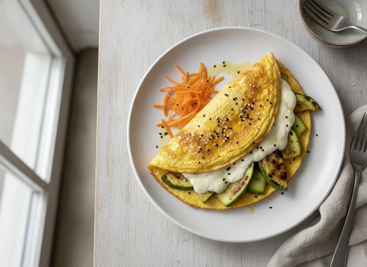 Omelette con verduras y nopales asados photo