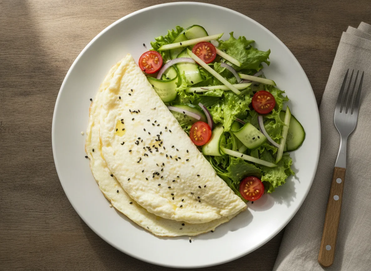 Omelette de claras con ensalada mixta photo
