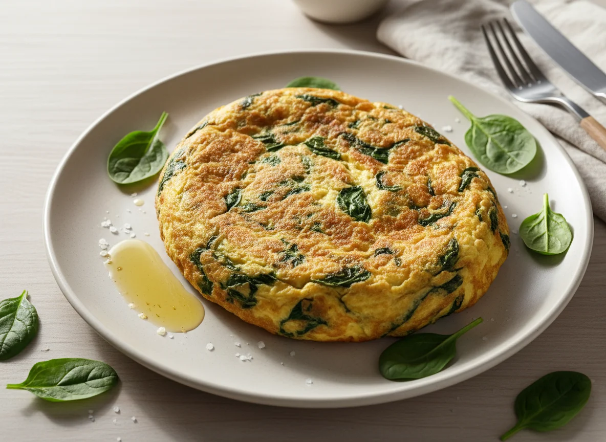 Omelette de espinacas photo