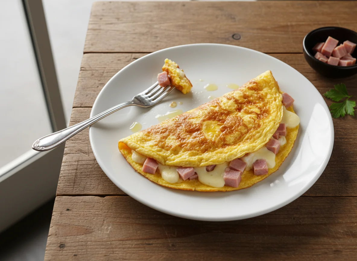 Omelette de jamón y queso photo