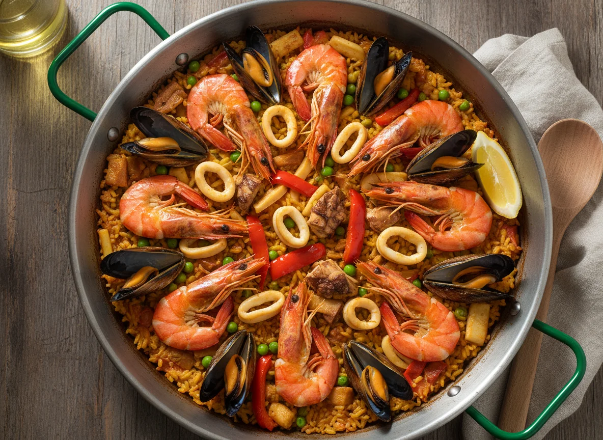 Paella de marisco photo
